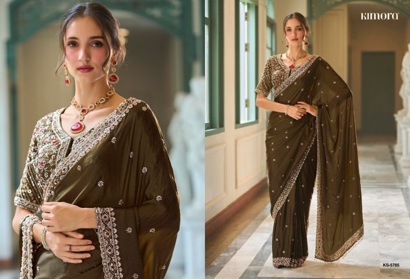 Iconic Vol 5 By Kimora Fancy Fabric Designer Beads Work Saree